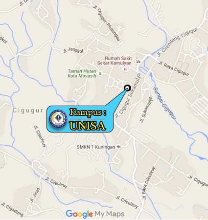 Peta & Lokasi Kampus UNISA Kuningan Jawa Barat Nomor